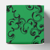 Groen en zwart wirl Gothic Wedding Bedankdoosjes (Bovenkant)