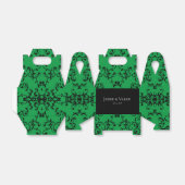 Groen en zwart wirl Gothic Wedding Bedankdoosjes (Uitgevouwen)