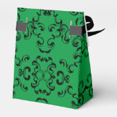 Groen en zwart wirl Gothic Wedding Bedankdoosjes (Achterkant)