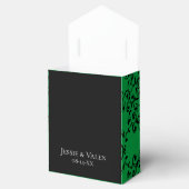 Groen en zwart wirl Gothic Wedding Bedankdoosjes (Geopend)