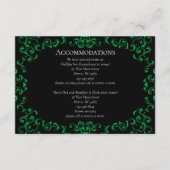 Groen en zwart wirl Gothic Wedding Informatiekaartje (Voorkant)