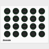 Groen en zwart wirl Gothic Wedding Ronde Sticker (Vel)