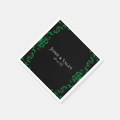 Groen en zwart wirl Gothic Wedding Servet (Hoek)