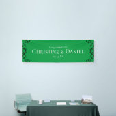 Groen en zwart wirl Gothic Wedding Spandoek (Beurs)
