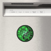 Groen en Zwart Yin Yang Gekko's Magneet (Insitu (Vaatwasser))