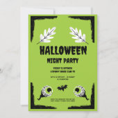 Groen en Zwarte Halloween Feest, Halloween Feest Feestdagenkaart (Voorkant)