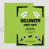 Groen en Zwarte Halloween Feest, Halloween Feest Feestdagenkaart (Voorkant / Achterkant)