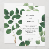 groen engagement feestuitnodiging kaart (Voorkant / Achterkant)