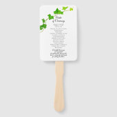 Groen Engels Ivy Foliage bruiloft programma Handwaaier (Voorkant)