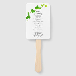 Groen Engels Ivy Foliage bruiloft programma Handwaaier