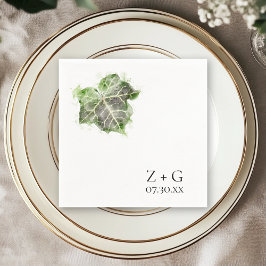 Groen Engels Ivy Leaf Waterverf Wedding Servet
