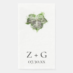 Groen Engels Ivy Leaf Waterverf Wedding Servet