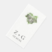 Groen Engels Ivy Leaf Waterverf Wedding Servet (Hoek)