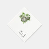 Groen Engels Ivy Leaf Waterverf Wedding Servet (Hoek)
