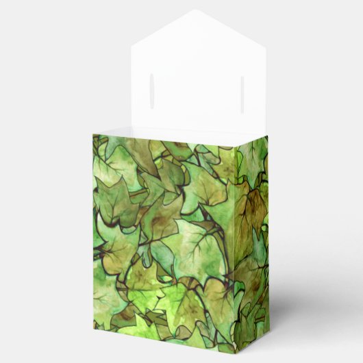 Groen Engels Ivy Natuur Waterverf Pattern Bedankdoosjes (Geopend)