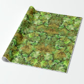 Groen Engels Ivy Natuur Waterverf Pattern Cadeaupapier (Uitgerold)