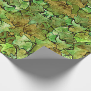 Groen Engels Ivy Natuur Waterverf Pattern Cadeaupapier