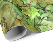 Groen Engels Ivy Natuur Waterverf Pattern Cadeaupapier (Rol Hoek)