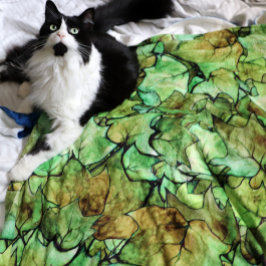 Groen Engels Ivy Natuur Waterverf Pattern Fleece Deken