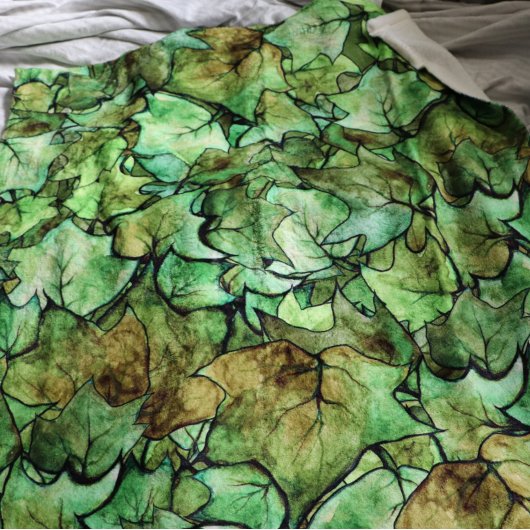 Groen Engels Ivy Natuur Waterverf Pattern Fleece Deken
