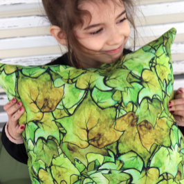 Groen Engels Ivy Natuur Waterverf Pattern Kussen