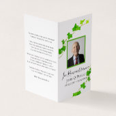 Groen Engels Ivy Vine begrafenis gebed Visitekaartje (Buitenkant)