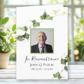 Groen Engels Ivy Vine begrafenisdienst gevouwen Programma