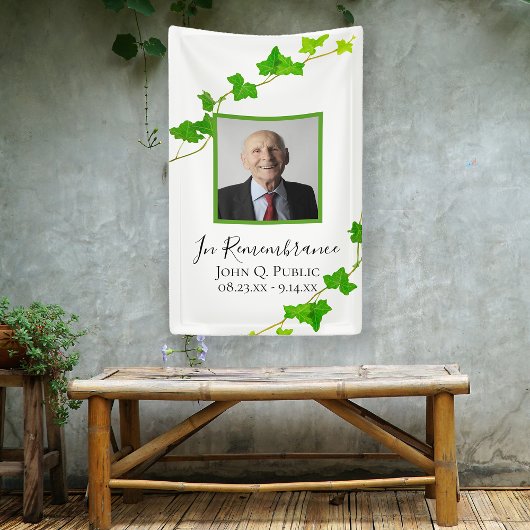Groen Engels Ivy Vine begrafenismonument Spandoek