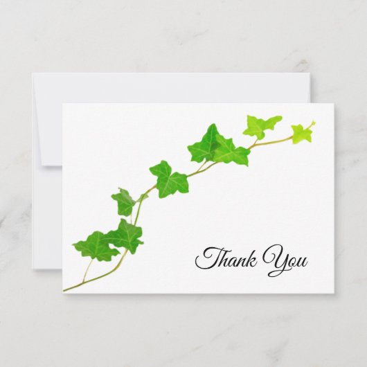Groen Engels Ivy Vine Dank u Kaart (Voorkant)