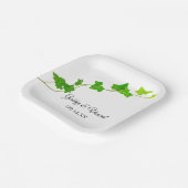 Groen Engels Ivy Vine Foliage Bruiloft Papieren Bordje (Gebogen)