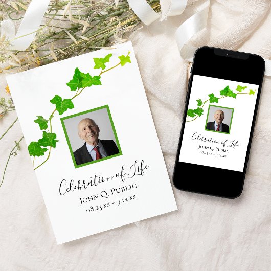 Groen Engels Ivy Vine Foliage Viering van het Leve Kaart