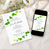 Groen Engels Ivy Vine Foliage Viering van het Leve Kaart