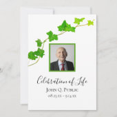 Groen Engels Ivy Vine Foliage Viering van het Leve Kaart (Voorkant)