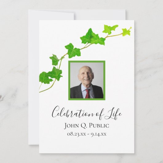 Groen Engels Ivy Vine Foliage Viering van het Leve Kaart (Voorkant)