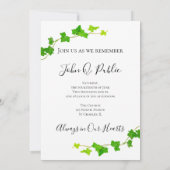Groen Engels Ivy Vine Foliage Viering van het Leve Kaart (Achterkant)