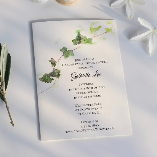 Groen Engels Ivy Vine Garden Party Vrijgezellenfee Kaart