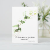 Groen Engels Ivy Vine Hartelijk dank voor uw sympa Bedankkaart (Staand voorkant)