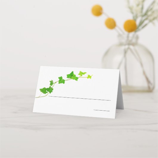 Groen Engels Ivy Vine Place Card Plaatskaartje (Voorkant)