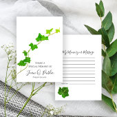 Groen Engels Ivy Vine Share Memory begrafenis Notitiekaartje