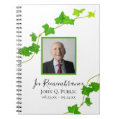 Groen Engels Ivy Vine Uitvaart Memorial Gastenboek Notitieboek (Voorkant)
