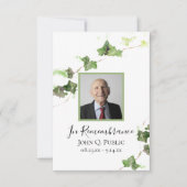 Groen Engels Ivy Vine Waterverf Begrafenissympathi Bedankkaart (Voorkant)