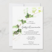 Groen Engels Ivy Vine Waterverf Quinceanera Kaart (Voorkant)
