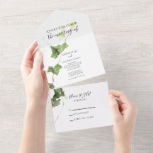 Groen Engels Ivy Vine Waterverf Wedding