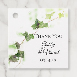 Groen Engels Ivy Vine Waterverf Wedding Bedankjes Labels