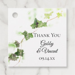 Groen Engels Ivy Vine Waterverf Wedding Bedankjes Labels