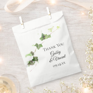 Groen Engels Ivy Vine Waterverf Wedding Bedankzakje