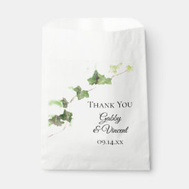 Groen Engels Ivy Vine Waterverf Wedding Bedankzakje