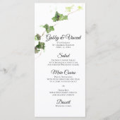 Groen Engels Ivy Vine Waterverf Wedding Menu (Voorkant)