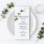 Groen Engels Ivy Vine Waterverf Wedding Menu