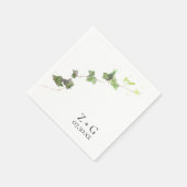 Groen Engels Ivy Vine Waterverf Wedding Napkins Servet (Hoek)